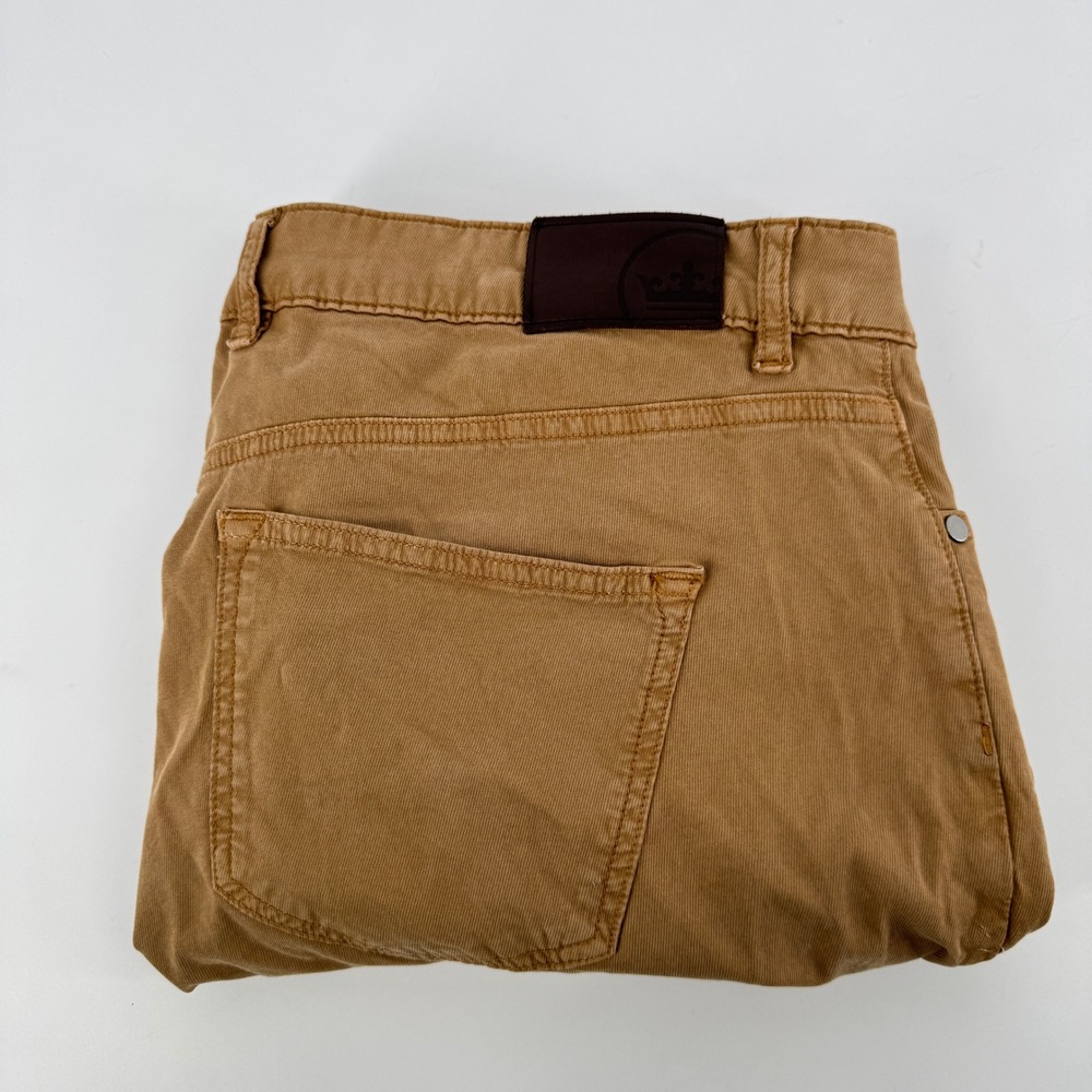 Peter Millar Crown Crafted Mens 38x30 Brown Twill 5-Pocket Pants Khaki Chinos